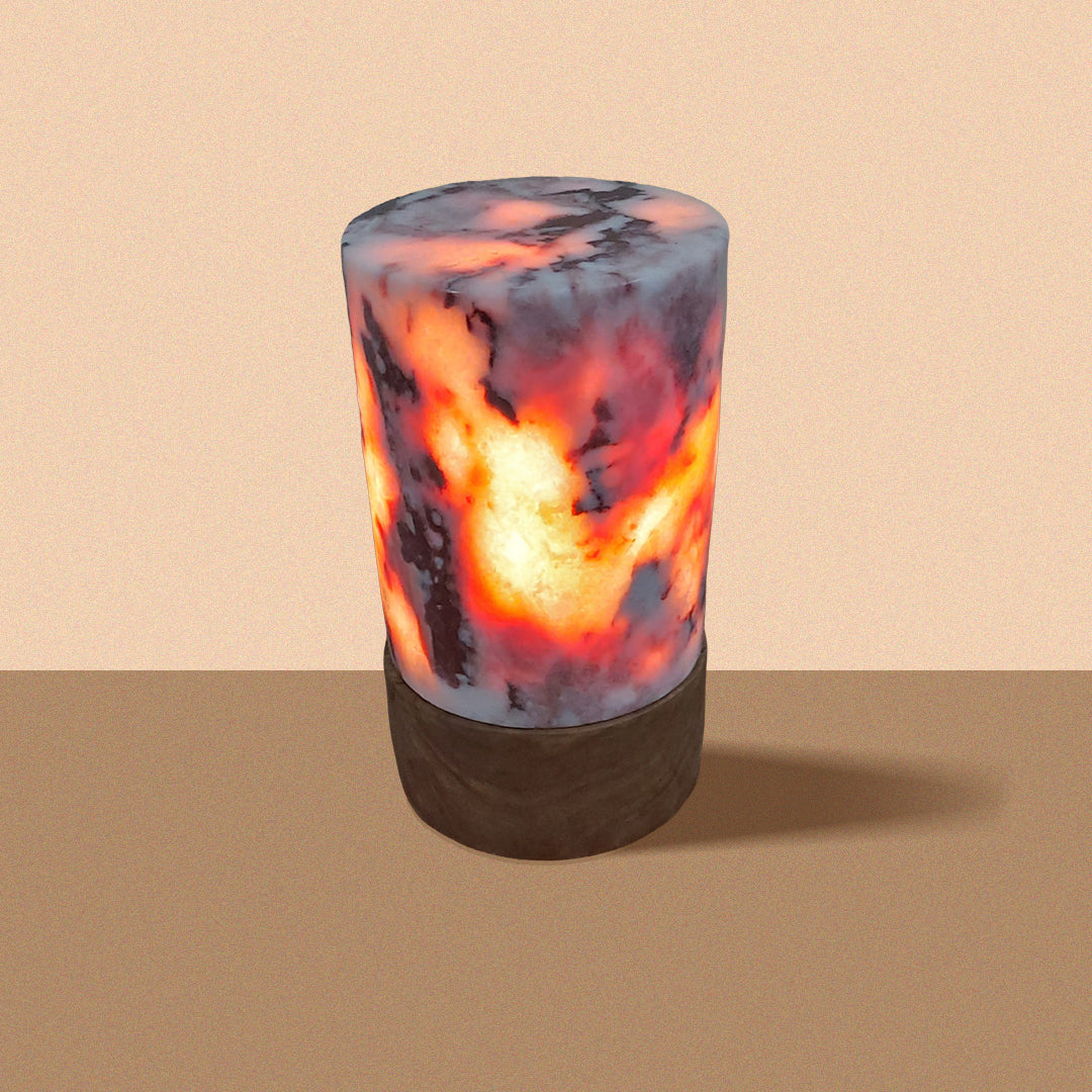 Light Rosso Levanto Marble Lamp | Natural Marble Minimalist Boho Decor