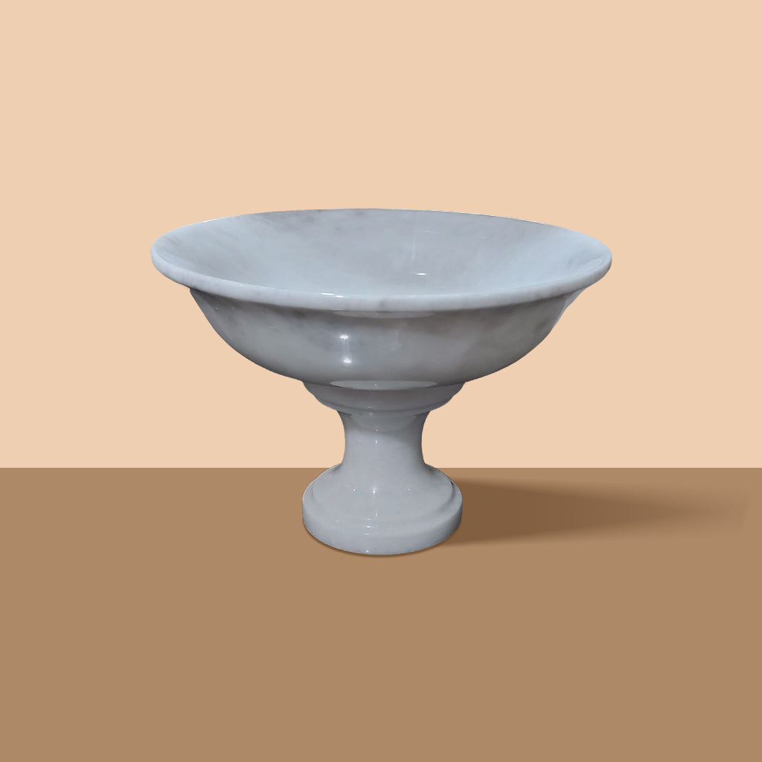 Handmade Marble Serving Bowl | Luxury Natural Stone Decor | Multi-purpose Pedestal Bowl