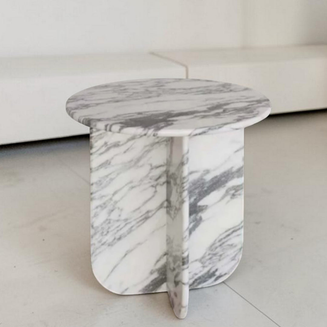 Marble Table | Natural Stone Side Table | X Shape Leg