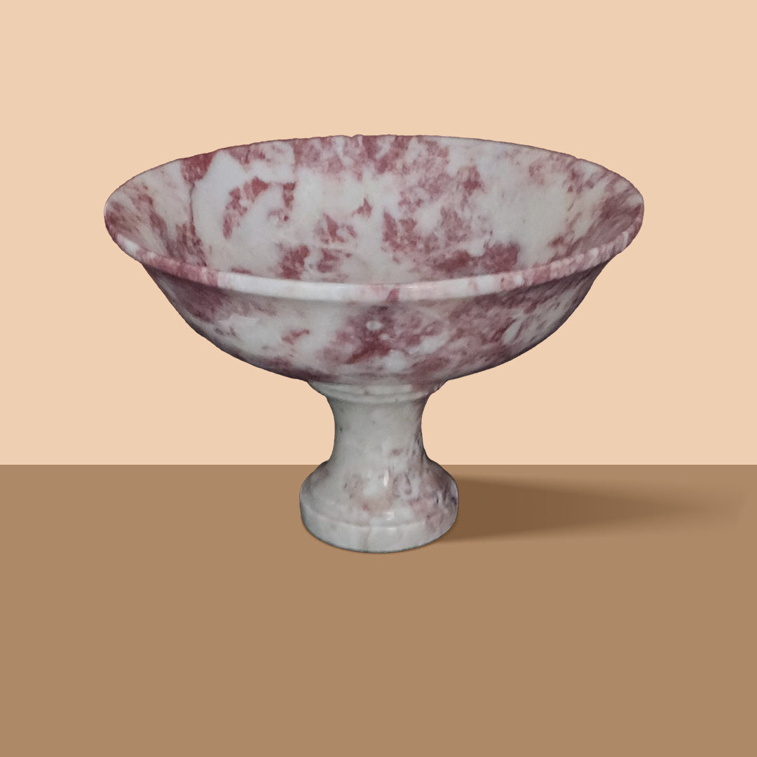 Handmade Marble Serving Bowl | Luxury Natural Stone Decor | Multi-purpose Pedestal Bowl