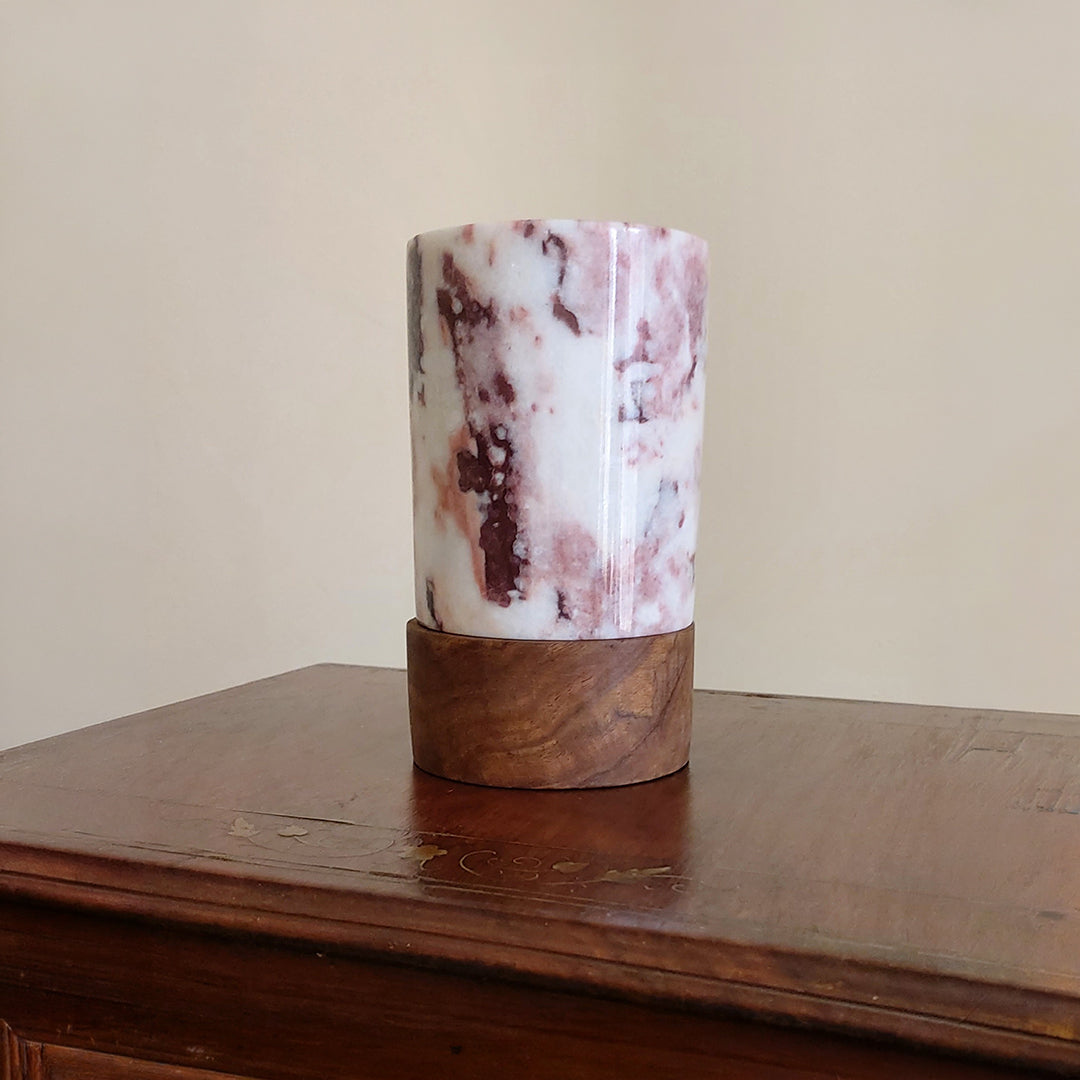 Light Rosso Levanto Marble Lamp | Natural Marble Minimalist Boho Decor