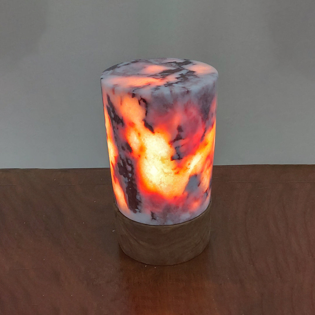 Light Rosso Levanto Marble Lamp | Natural Marble Minimalist Boho Decor