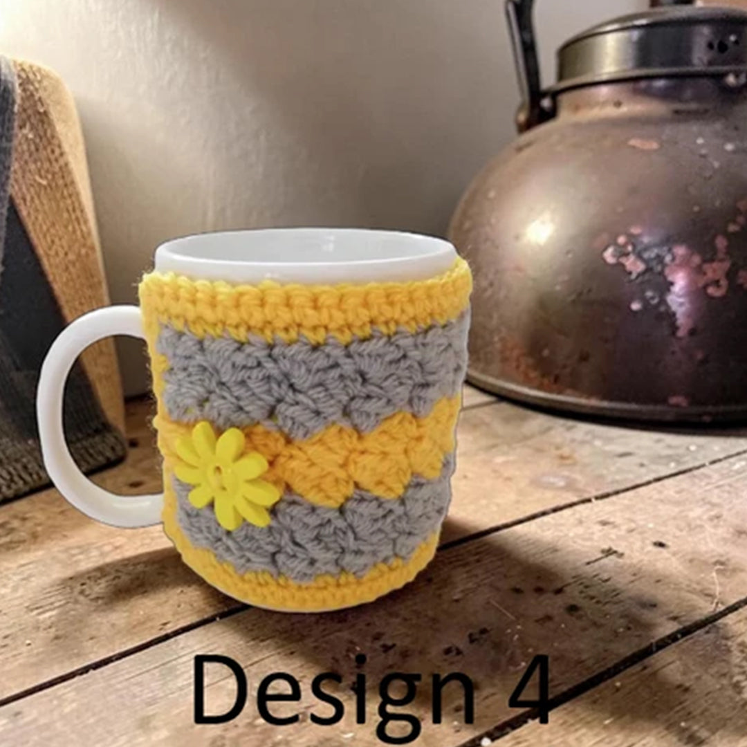Crochet Cup Cozy with Coaster and Cover | Hand Knitted Mug Cozy Set | Warmth & Elegance