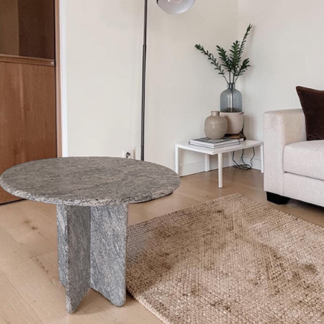 Marble Table | Natural Stone Side Table | X Shape Leg