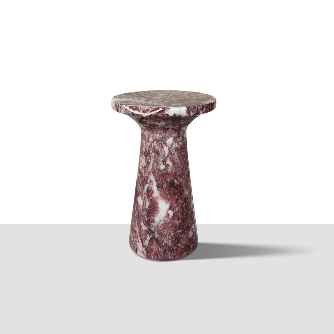 Marble Pedestal Table | Natural Stone Minimalist Side Table