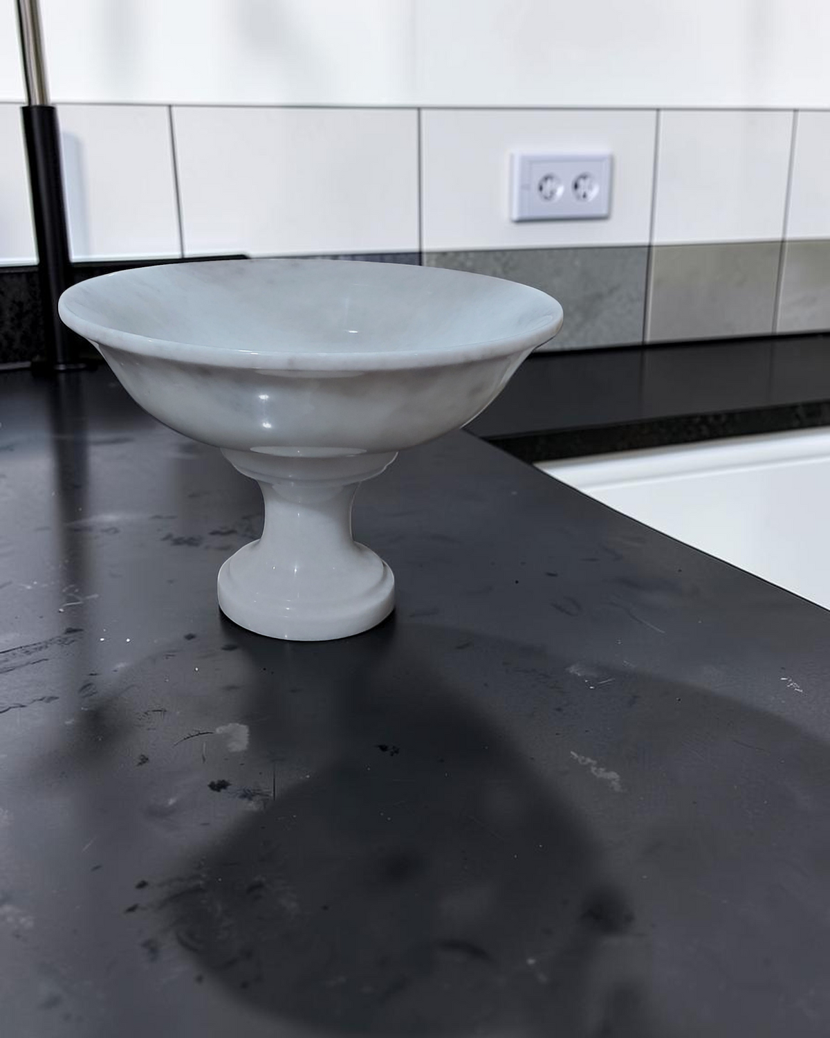 Handmade Marble Serving Bowl | Luxury Natural Stone Decor | Multi-purpose Pedestal Bowl
