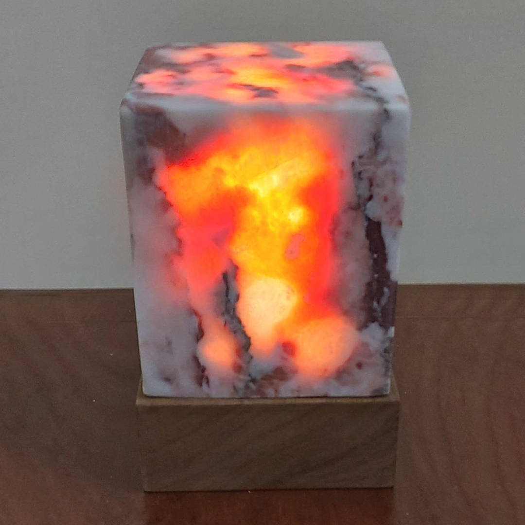 Light Rosso Levanto Marble Lamp | Natural Marble Minimalist Boho Decor