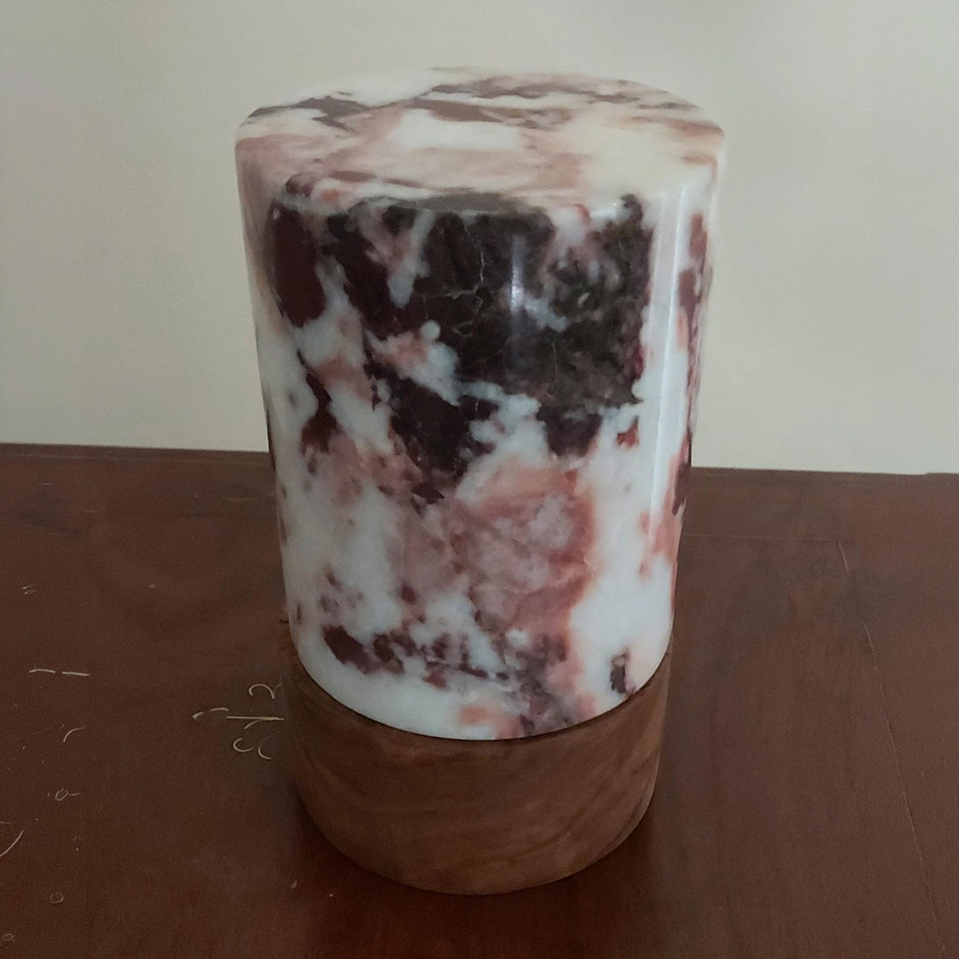 Light Rosso Levanto Marble Lamp | Natural Marble Minimalist Boho Decor