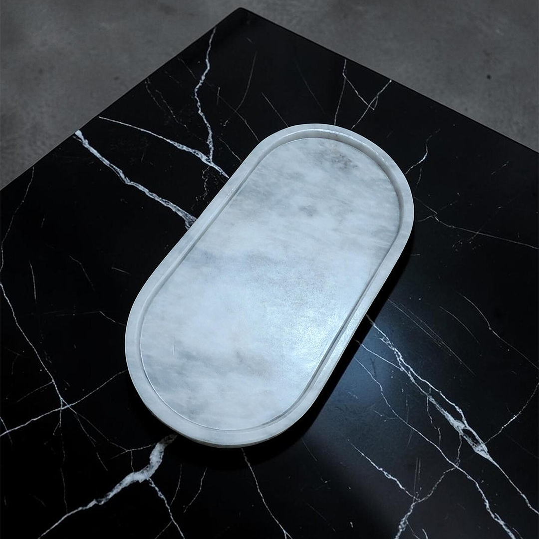 Marble Tray Ovel | Handmade Luxury Natural Stone Decor