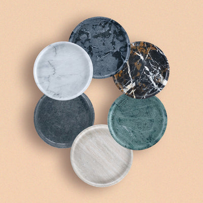 Marble Tray Round | Handmade Natural Stone Decorative Tray