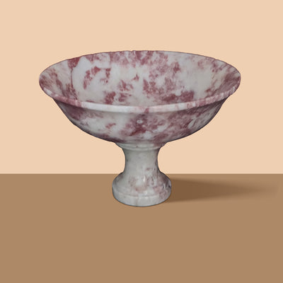 Handmade Marble Serving Bowl | Luxury Natural Stone Decor | Multi-purpose Pedestal Bowl