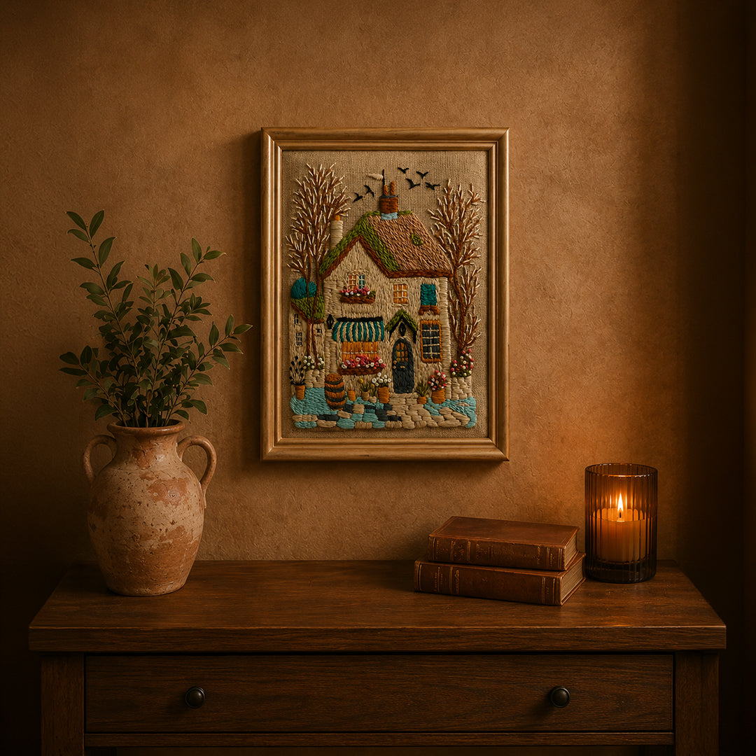Aari Wall Hanging | Handmade Embroidered Luxury Wall Art | Set 01 (Rectangular)