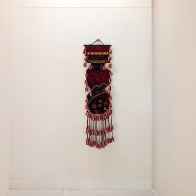 Hand Knotted Wall Hanging Strips | Antique Bohemian Wall Art
