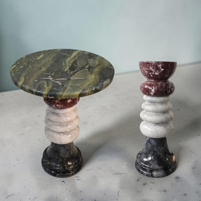 Natural Stone Multi‑Color Side Table | Handcrafted Marble Accent for Timeless Luxury | Coffee Table
