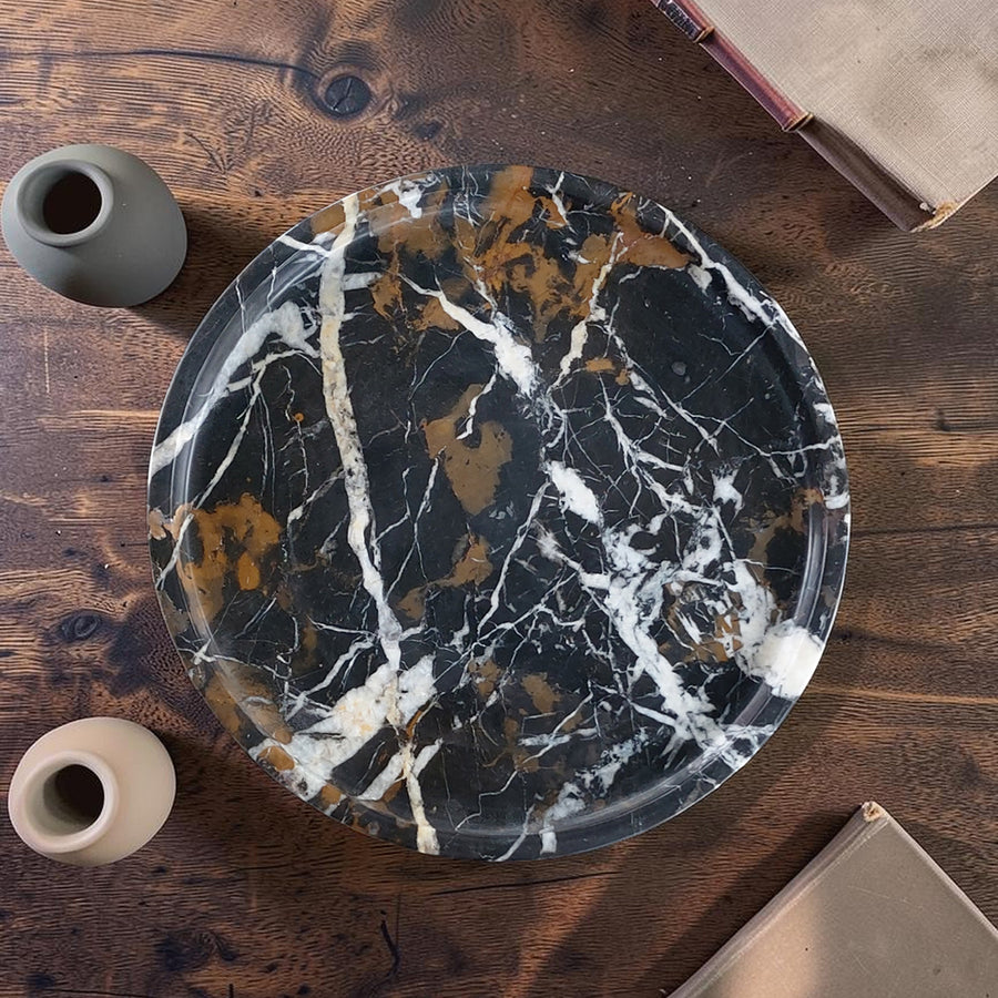 Marble Tray Round | Handmade Natural Stone Decorative Tray
