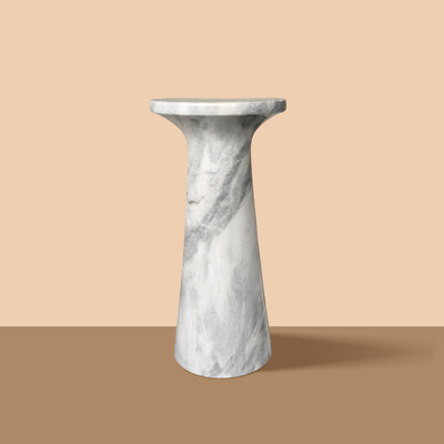 Marble Pedestal Table | Natural Stone Minimalist Side Table