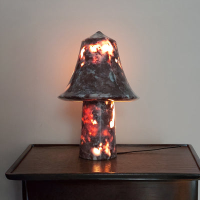 Marble Lamp Mushroom Design Red | Natural Rose Marble Boho Decor
