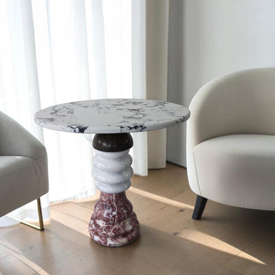 Natural Stone Multi‑Color Side Table | Handcrafted Marble Accent for Timeless Luxury | Coffee Table