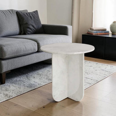Marble Table | Natural Stone Side Table | X Shape Leg