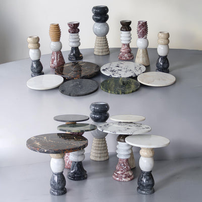 Natural Stone Multi‑Color Side Table | Handcrafted Marble Accent for Timeless Luxury | Coffee Table