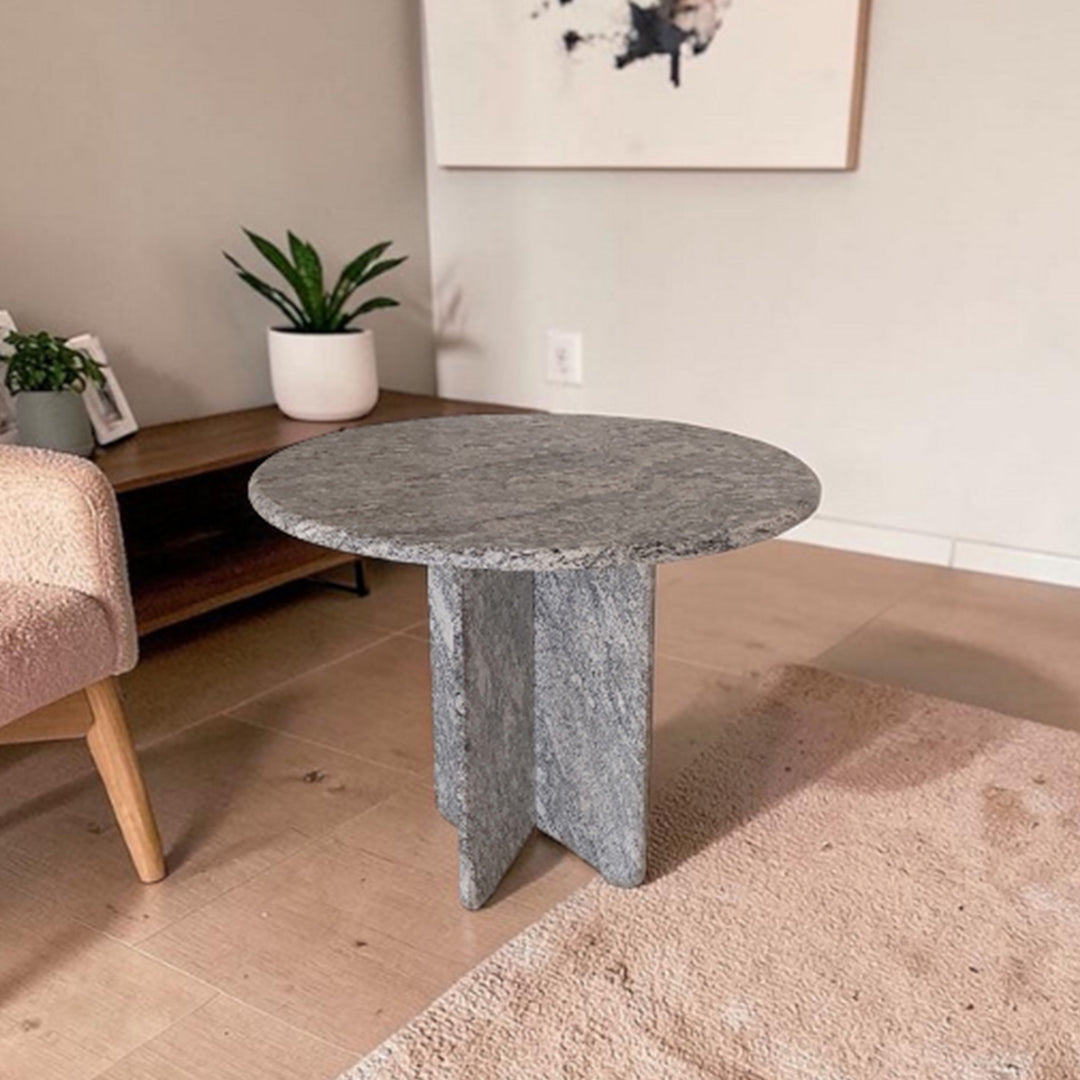 Marble Table | Natural Stone Side Table | X Shape Leg