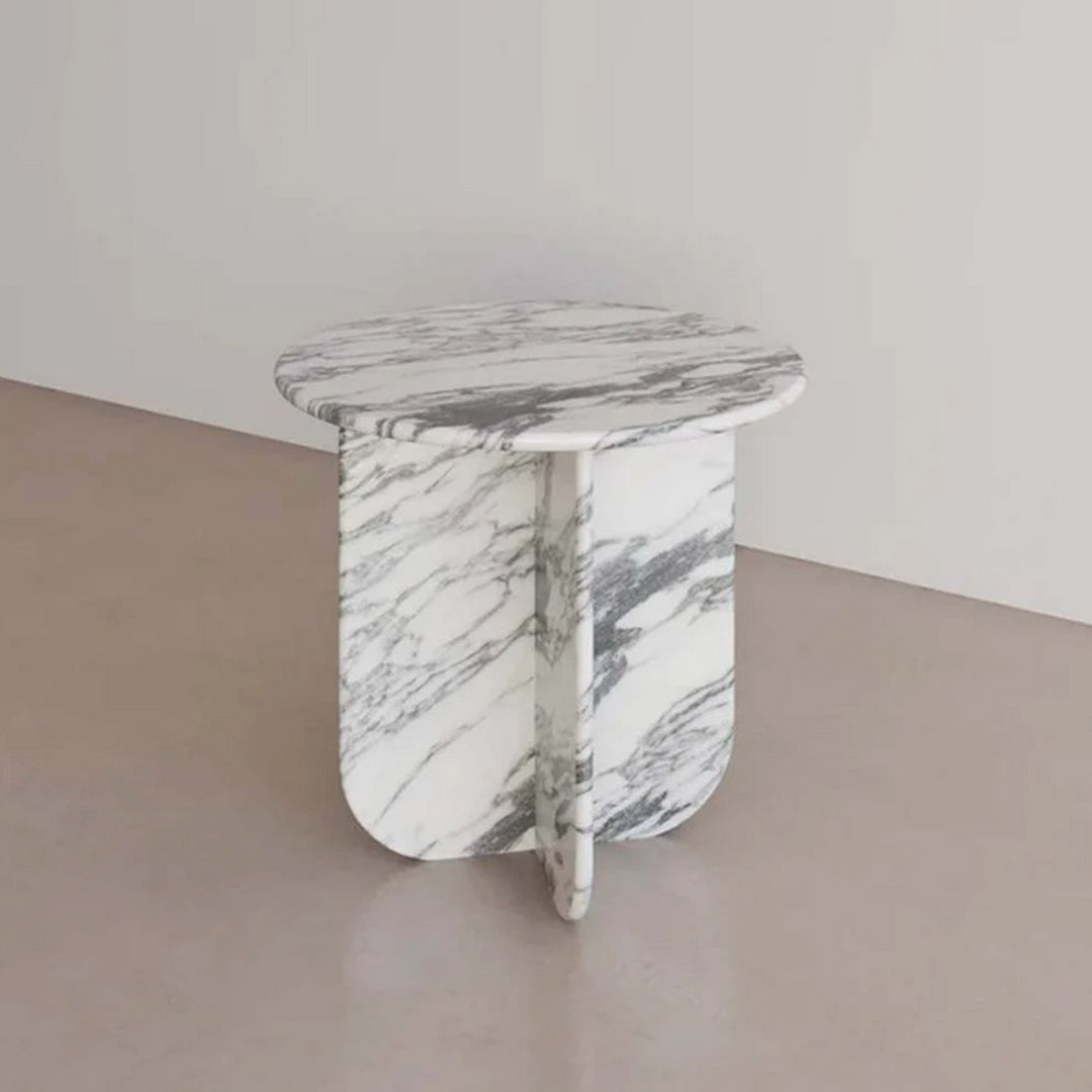 Marble Table | Natural Stone Side Table | X Shape Leg