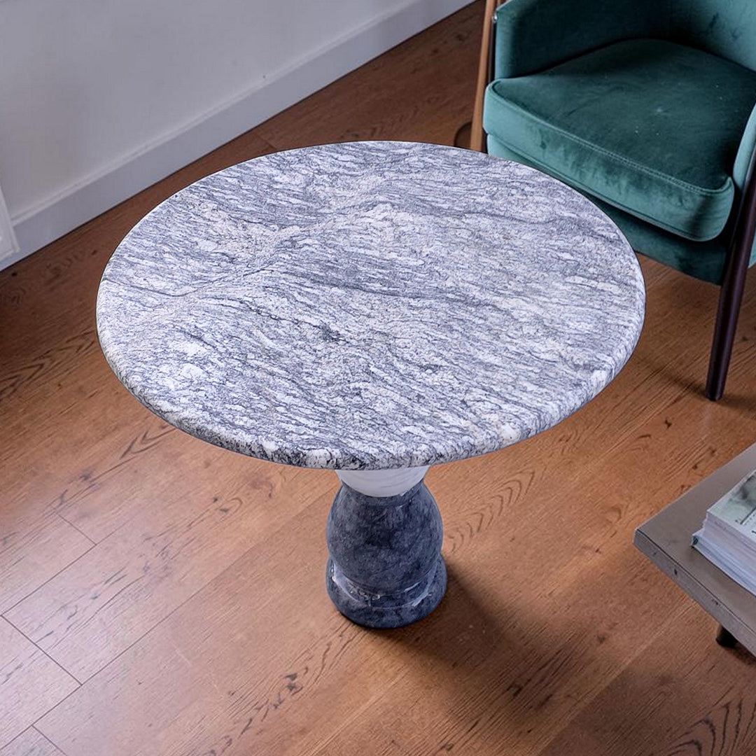 Natural Stone Multi‑Color Side Table | Handcrafted Marble Accent for Timeless Luxury | Coffee Table