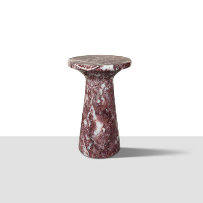 Marble Pedestal Table | Natural Stone Minimalist Side Table