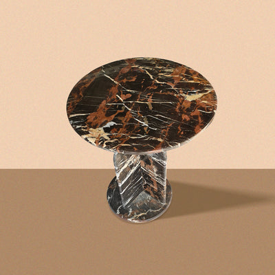 Marble Table | Natural Stone Side Table | X Shape Leg