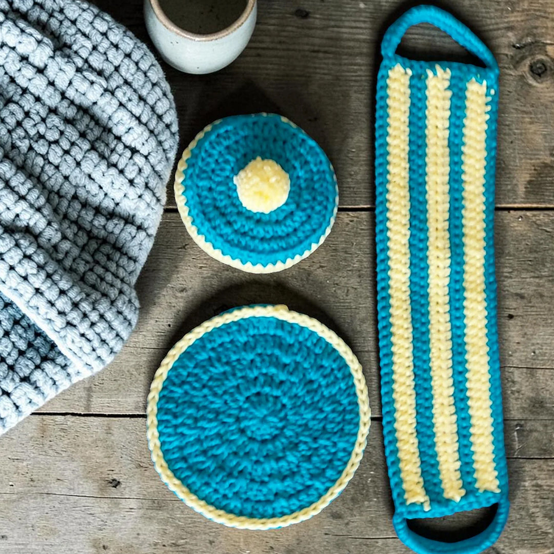 Crochet Cup Cozy with Coaster and Cover | Hand Knitted Mug Cozy Set | Warmth & Elegance