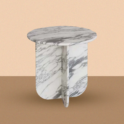 Marble Table | Natural Stone Side Table | X Shape Leg