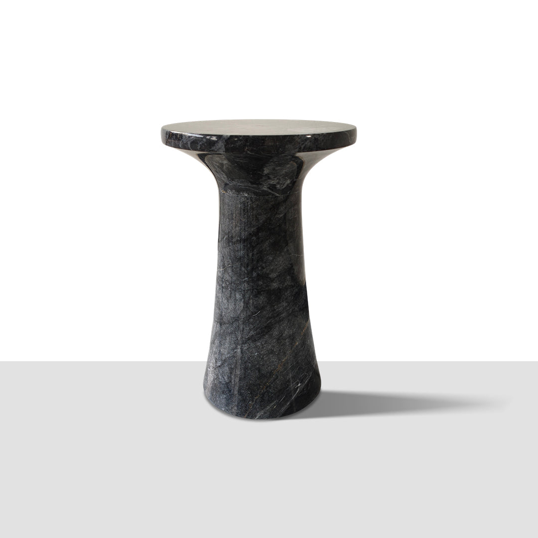 Marble Pedestal Table | Natural Stone Minimalist Side Table