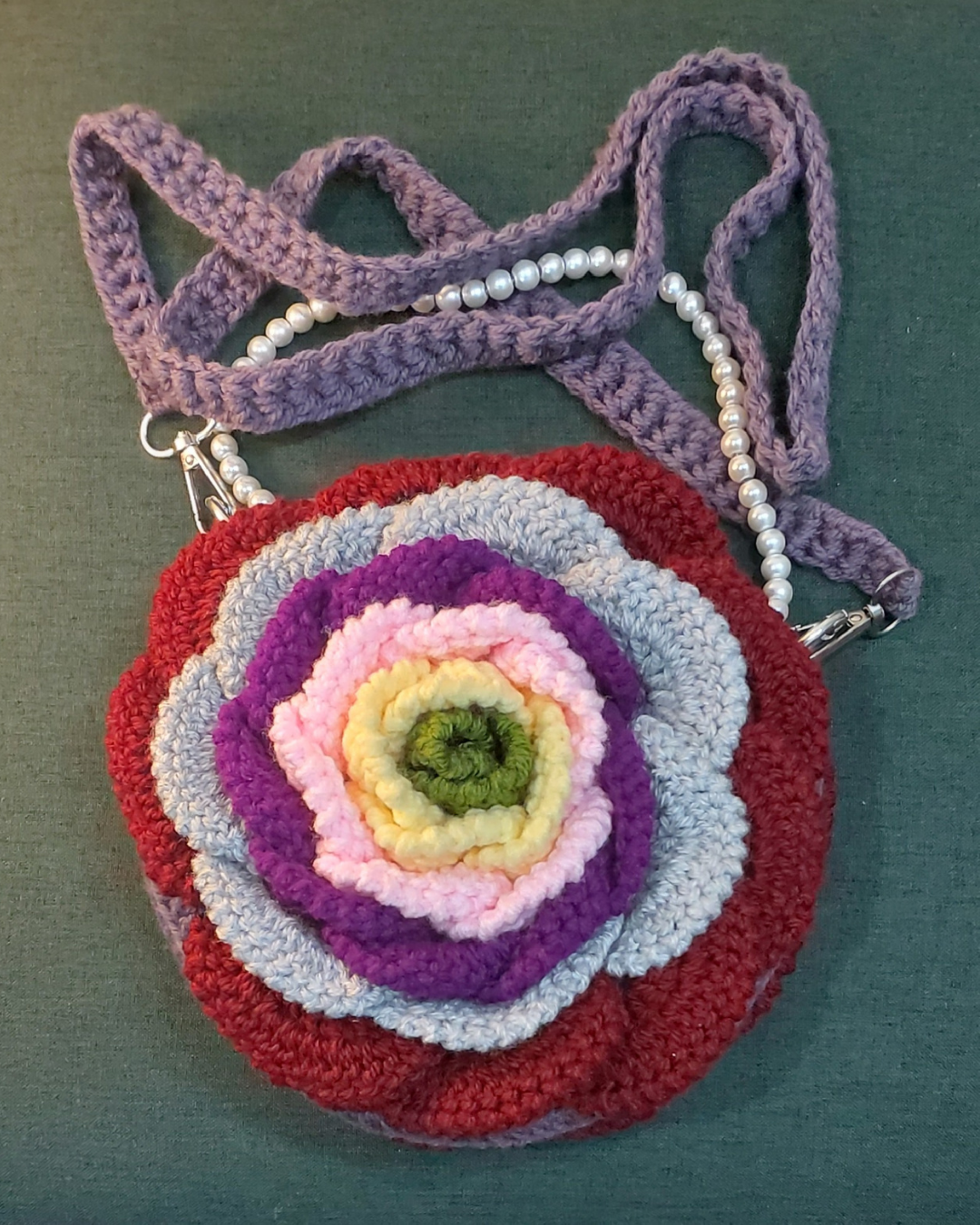Luxury Crochet Rose Bag – Handmade Floral Purse with Custom Colors & Straps | Bridal Wedding Handbag, Party Clutch, Gift for Her
