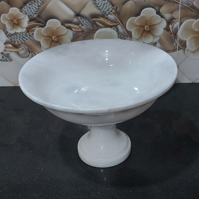 Handmade Marble Serving Bowl | Luxury Natural Stone Decor | Multi-purpose Pedestal Bowl