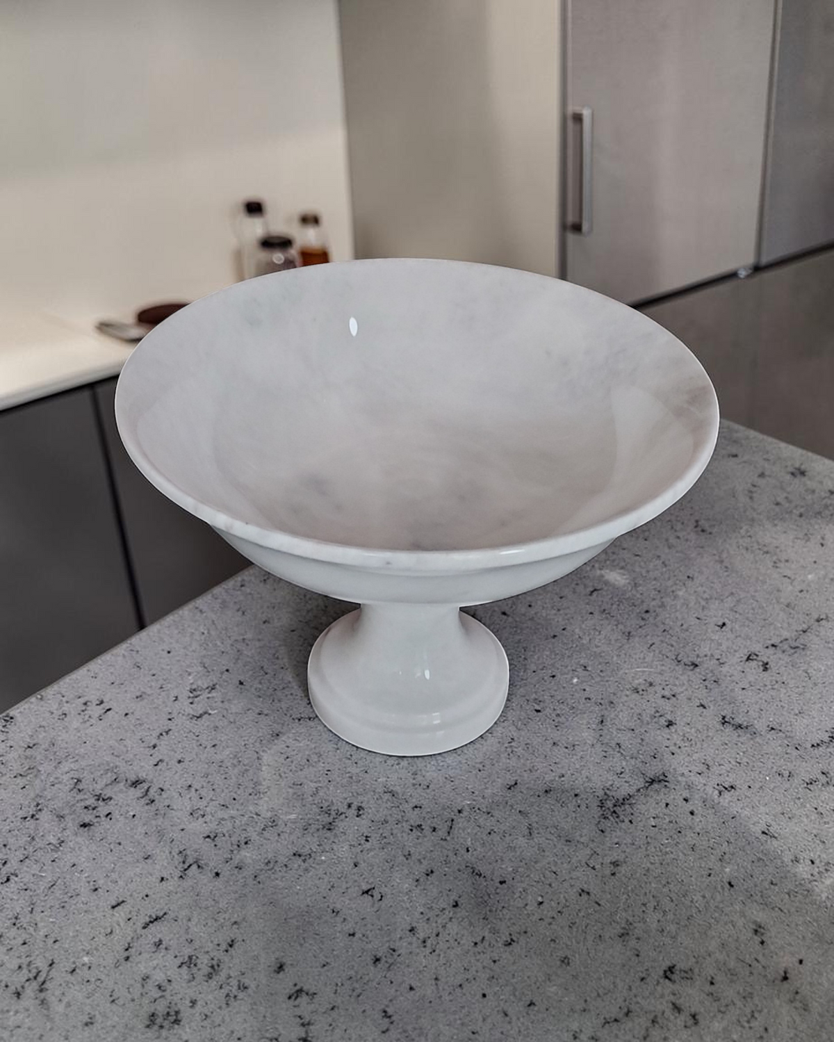 Handmade Marble Serving Bowl | Luxury Natural Stone Decor | Multi-purpose Pedestal Bowl