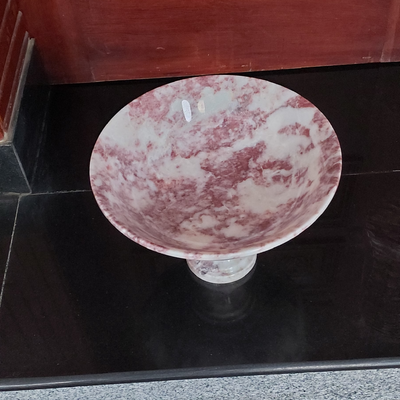 Handmade Marble Serving Bowl | Luxury Natural Stone Decor | Multi-purpose Pedestal Bowl