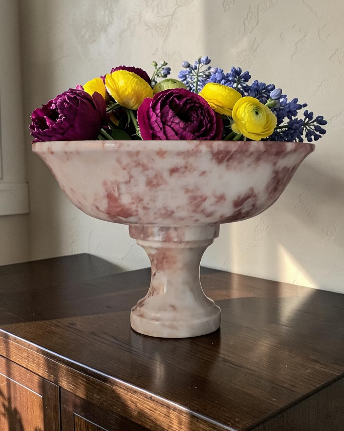 Handmade Marble Serving Bowl | Luxury Natural Stone Decor | Multi-purpose Pedestal Bowl