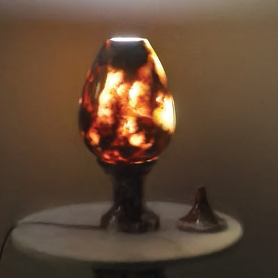 Hand-Carved Rosso Marble Lamp | Stress Relief Minimalist Boho design | Decor with Meditation remedy