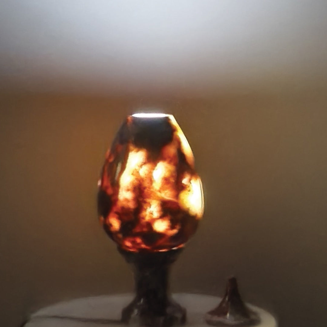 Hand-Carved Rosso Marble Lamp | Stress Relief Minimalist Boho design | Decor with Meditation remedy