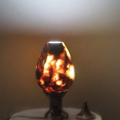 Hand-Carved Rosso Marble Lamp | Stress Relief Minimalist Boho design | Decor with Meditation remedy