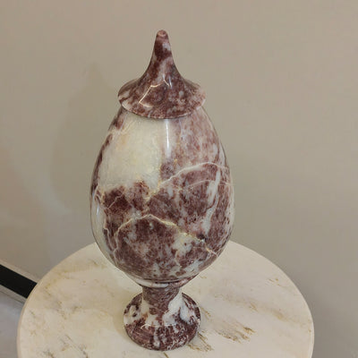 Hand-Carved Rosso Marble Lamp | Stress Relief Minimalist Boho design | Decor with Meditation remedy