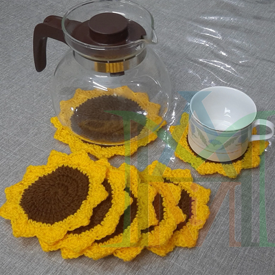 Hand-crafted crochet Tea / Water Trivets / Coasters with Tissue Box Cover