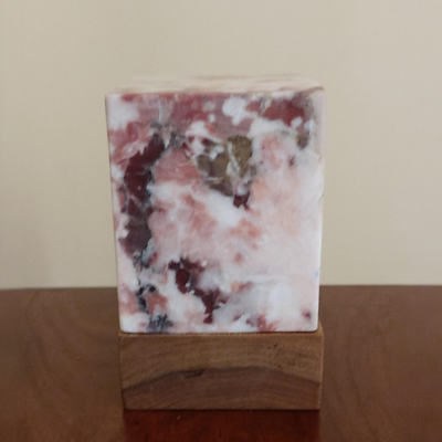 Light Rosso Levanto Marble Lamp | Natural Marble Minimalist Boho Decor