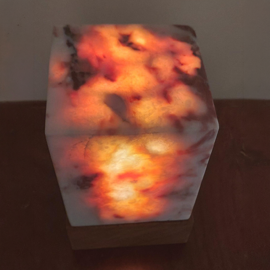 Light Rosso Levanto Marble Lamp | Natural Marble Minimalist Boho Decor