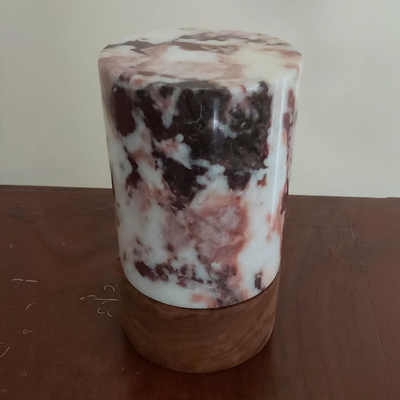 Light Rosso Levanto Marble Lamp | Natural Marble Minimalist Boho Decor
