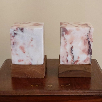 Light Rosso Levanto Marble Lamp | Natural Marble Minimalist Boho Decor