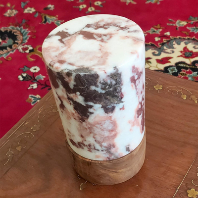 Light Rosso Levanto Marble Lamp | Natural Marble Minimalist Boho Decor