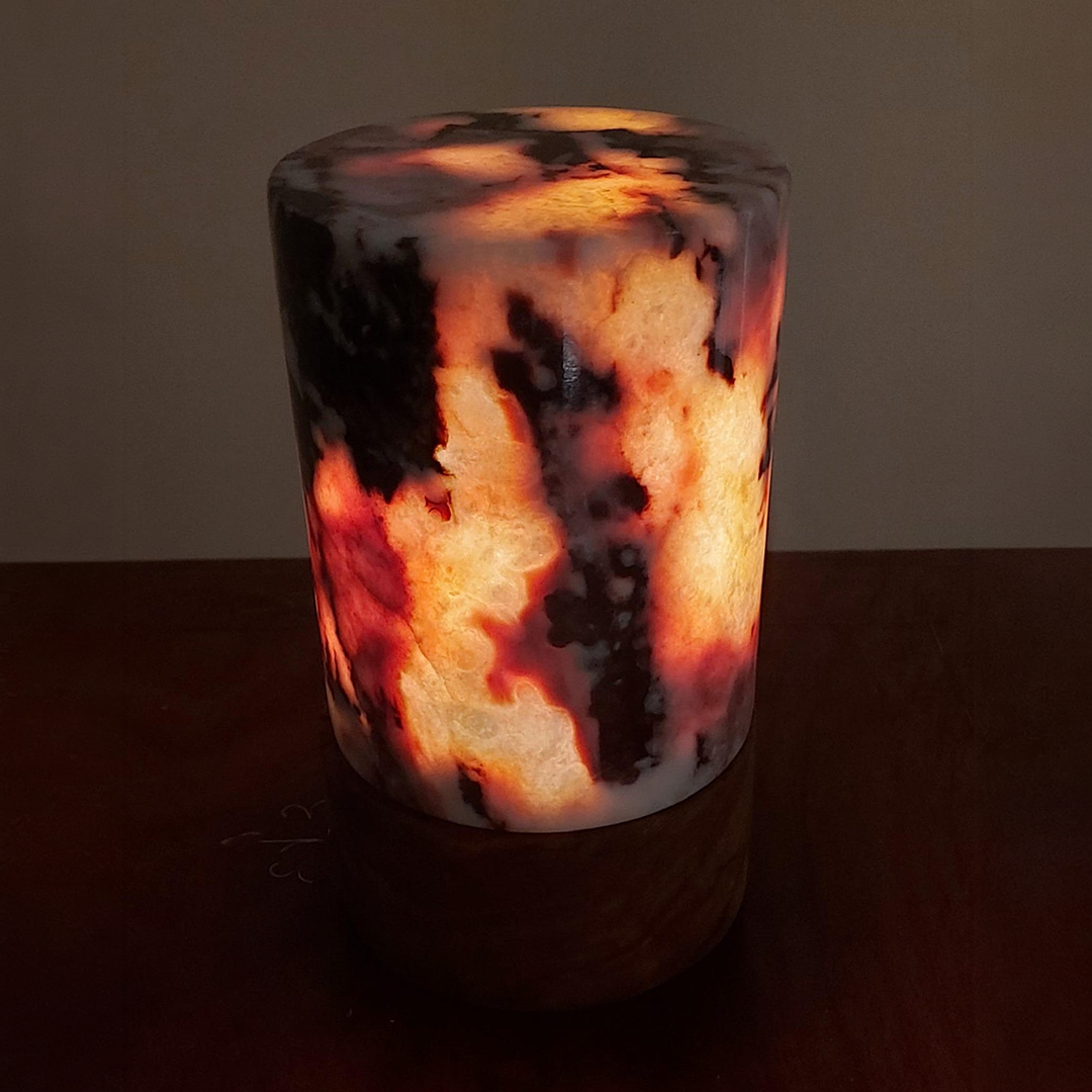 Light Rosso Levanto Marble Lamp | Natural Marble Minimalist Boho Decor