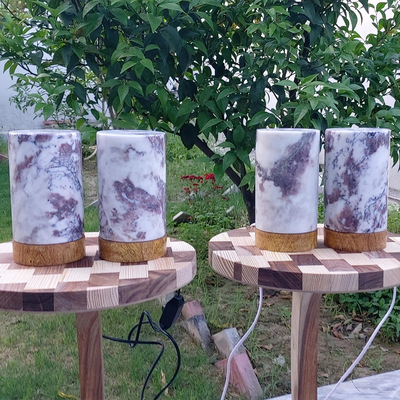 Light Rosso Levanto Marble Lamp | Natural Marble Minimalist Boho Decor