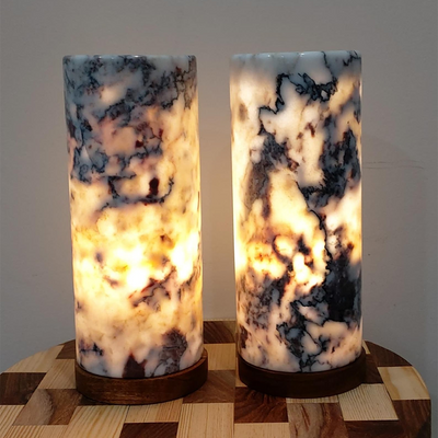 Light Rosso Levanto Marble Lamp | Natural Marble Minimalist Boho Decor